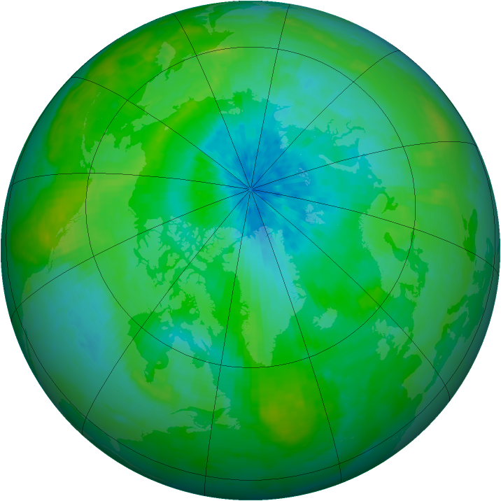 Arctic ozone map for 22 August 2003
